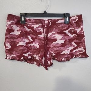 XL maroon camo sleep shorts